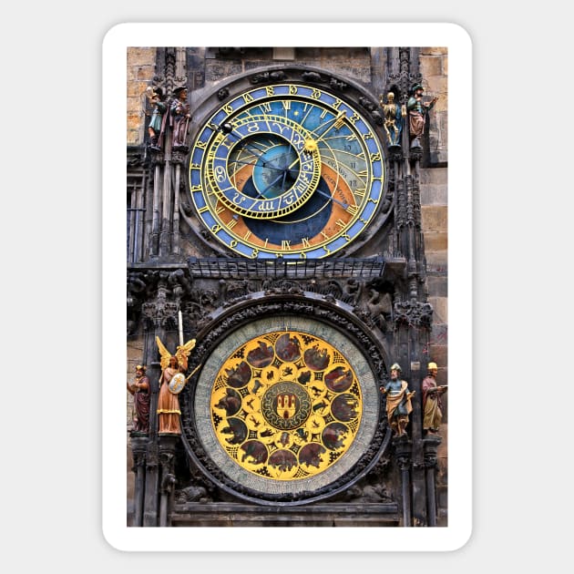 The astronomical clock of Prague Sticker by Cretense72